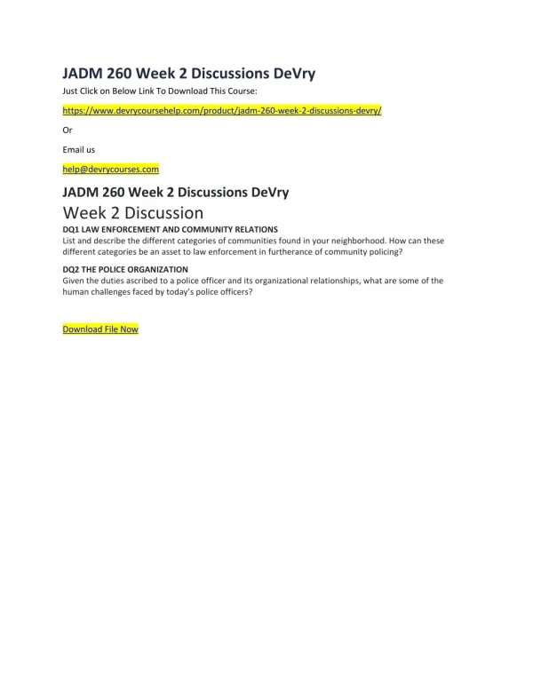 jadm 260 week 2 discussions devry just click
