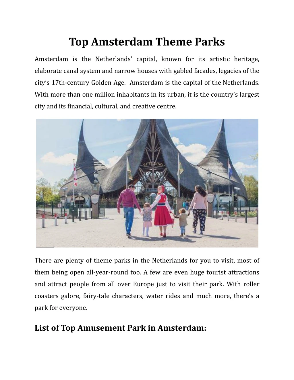 top amsterdam theme parks