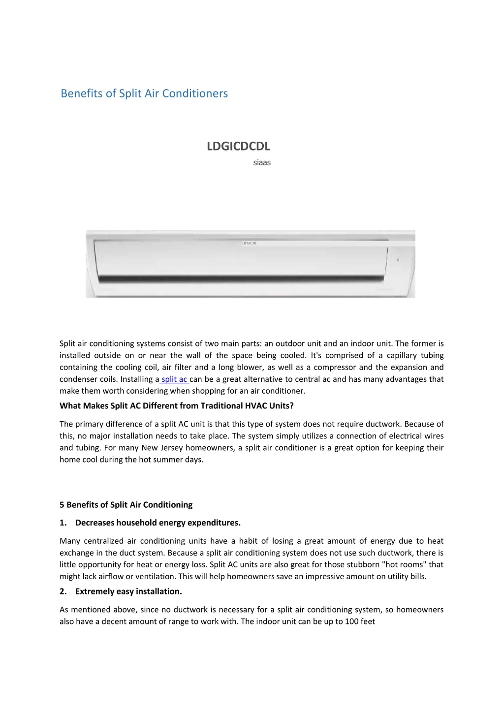 benefits of split air conditioners