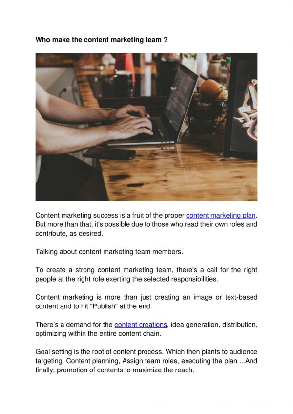 Content marketing team: Key roles for content campaigns