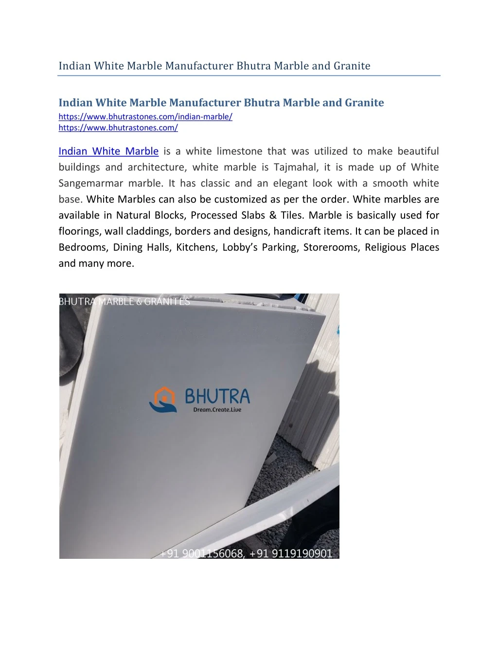 indian white marble manufacturer bhutra marble