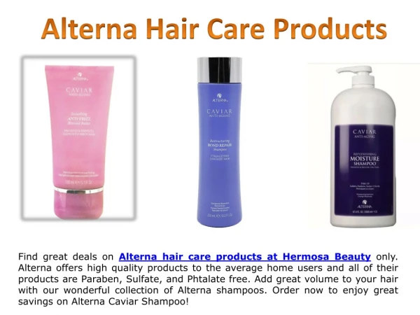 Alterna Hair Care Products at Hermosa Beauty