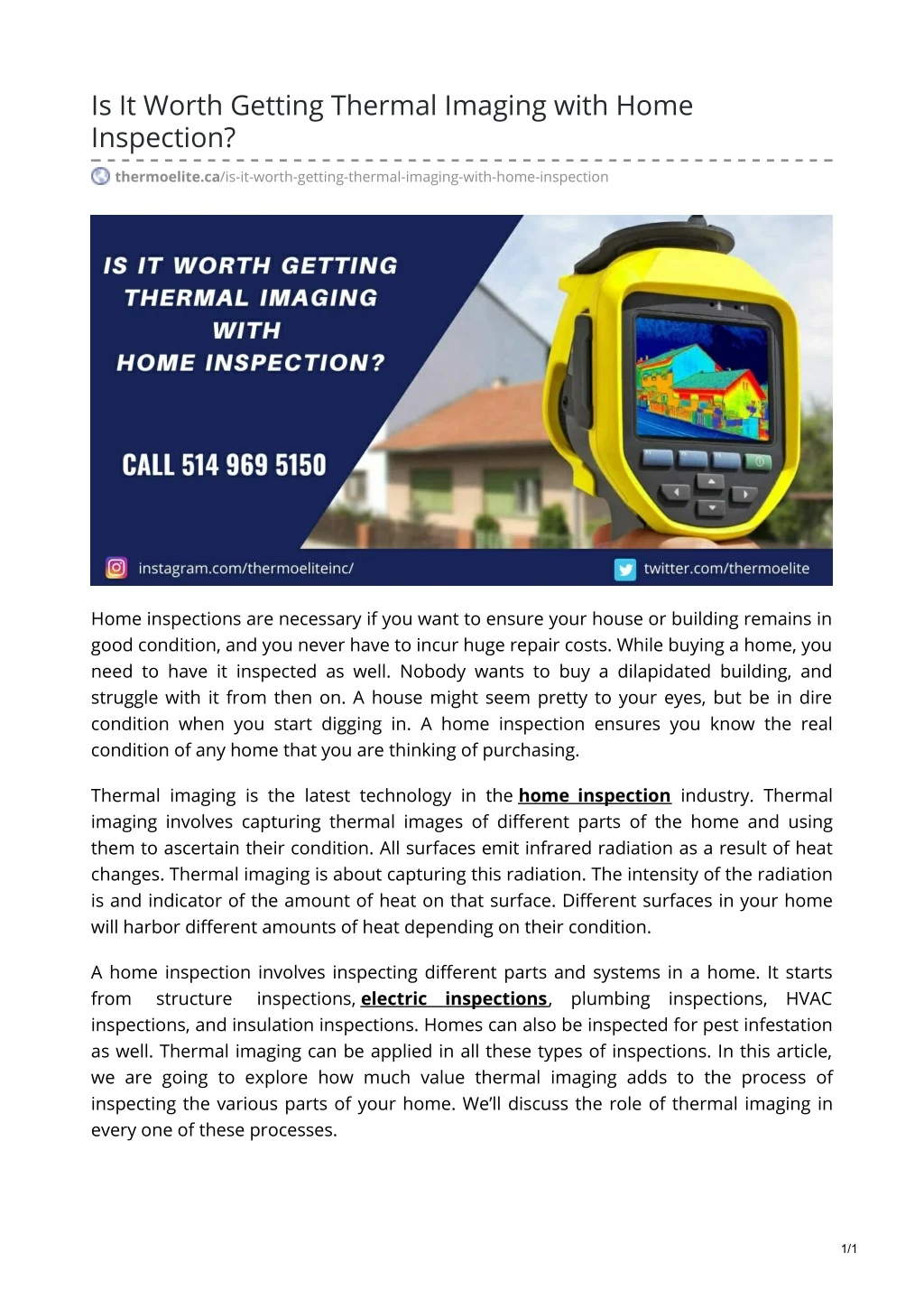 is it worth getting thermal imaging with home
