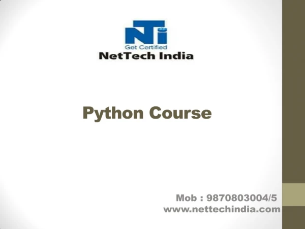 Become Python developer from NetTech India
