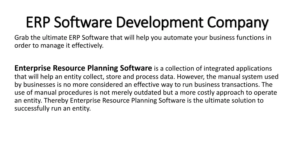 erp software development company