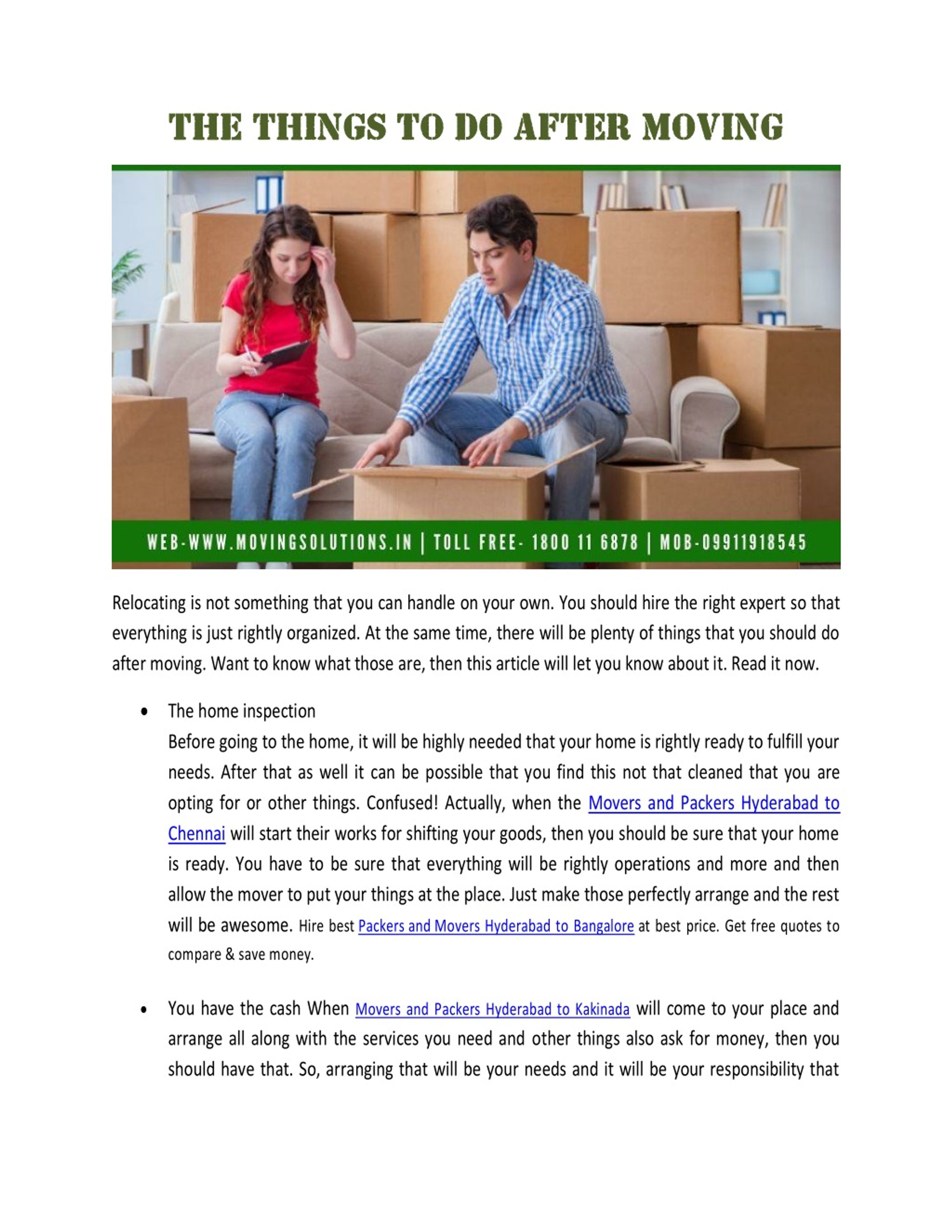 PPT - The things to do after moving PowerPoint Presentation, free ...