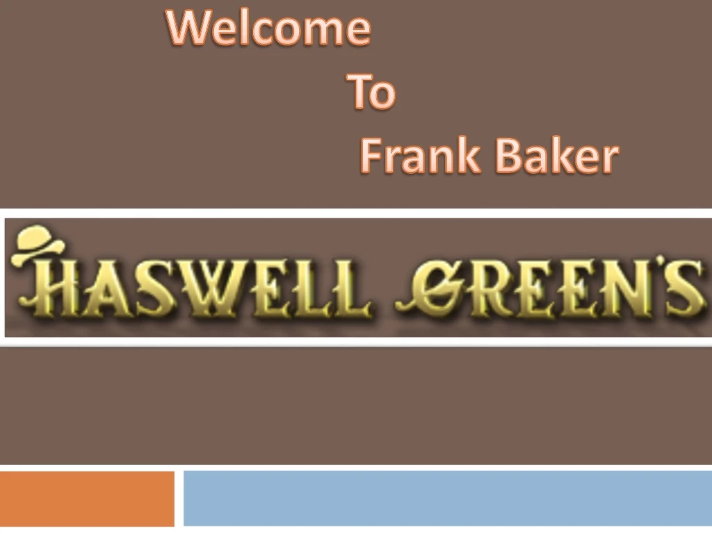 welcome to frank baker