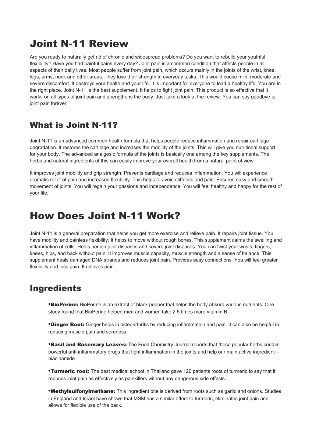 joint n 11 review