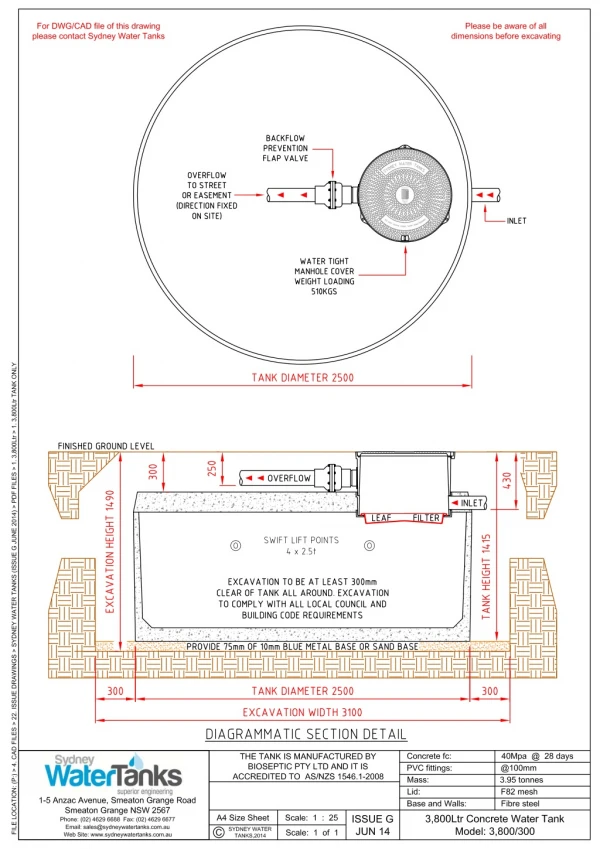 3,800 litre Squat Tank