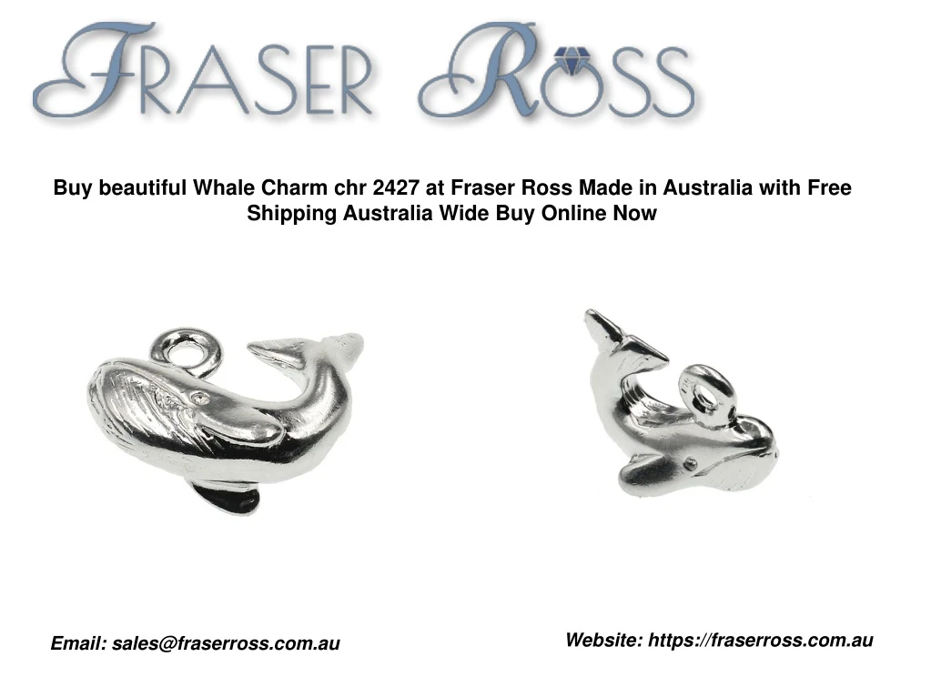 buy beautiful whale charm chr 2427 at fraser ross