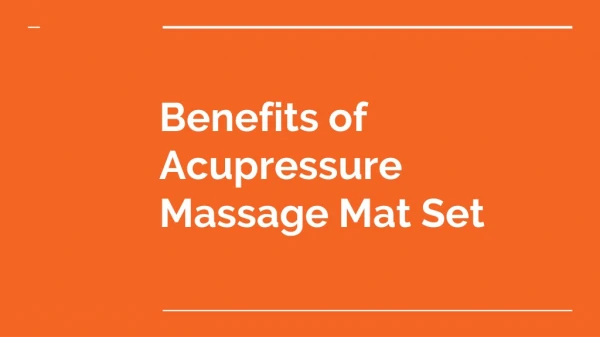 Acupressure Massage Mat Set