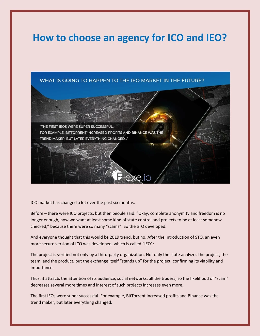 how to choose an agency for ico and ieo