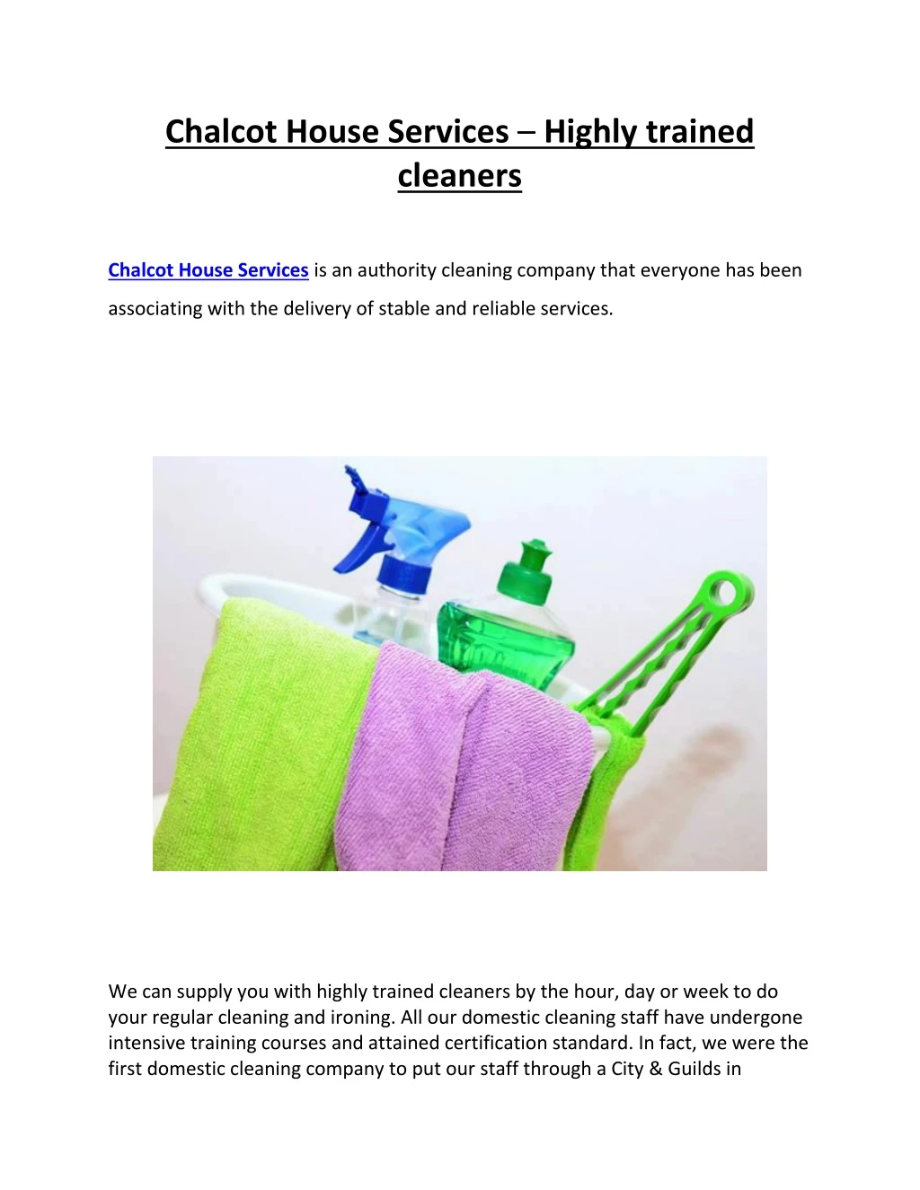 chalcot house services highly trained cleaners