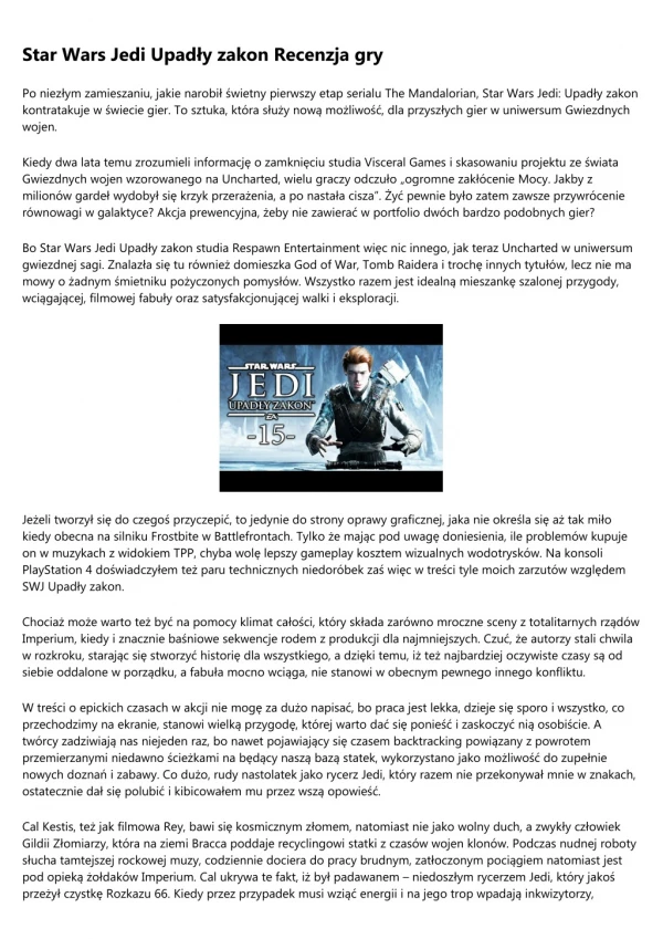 Gdzie pobierać i instalować Star Wars Jedi Fallen Order