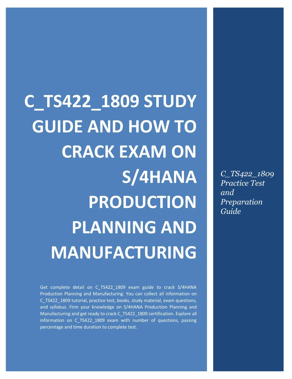 c ts422 1809 study guide and how to crack exam on