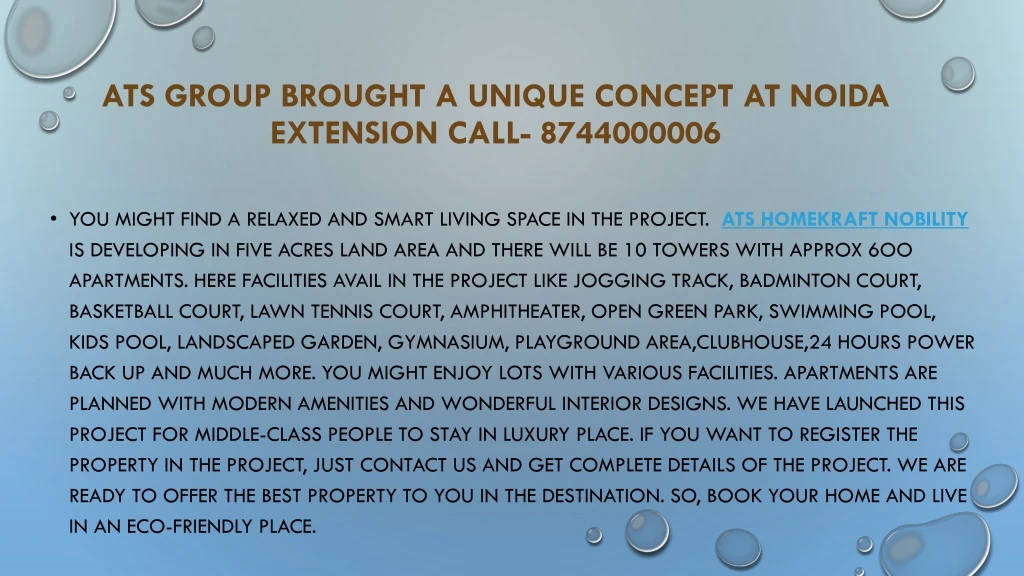 ats group brought a unique concept at noida extension call 8744000006