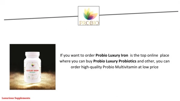 Buy Probio Luxury Iron | Probio