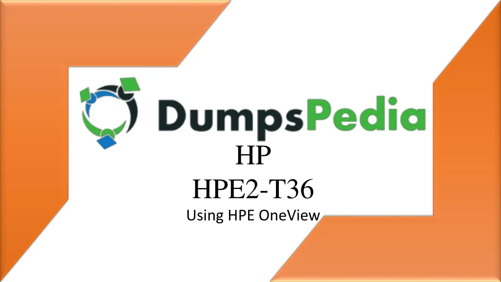 hp hpe2 t36 using hpe oneview