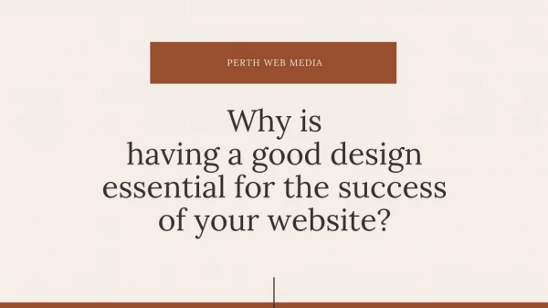 Importance of good web design