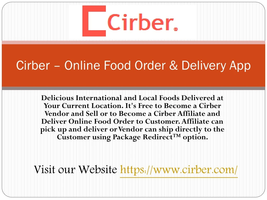 cirber online food order delivery app