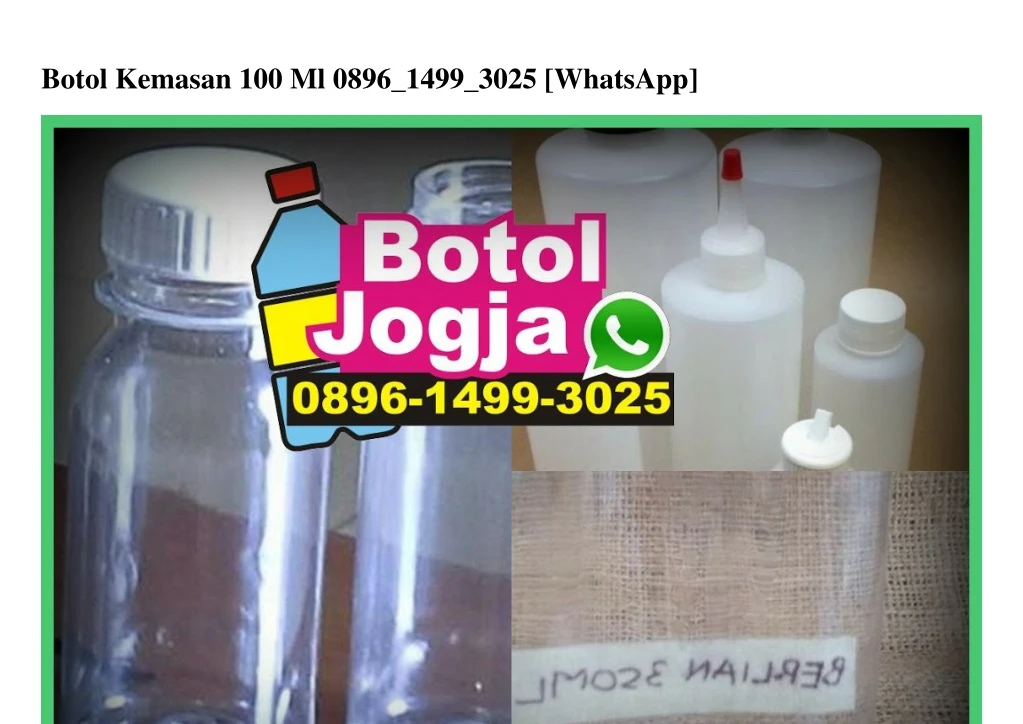 botol kemasan 100 ml 0896 1499 3025 whatsapp