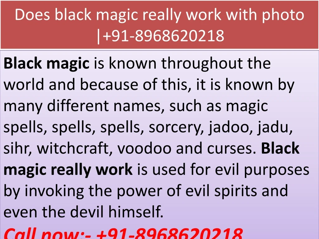 d oes black magic really work with photo 91 8968620218