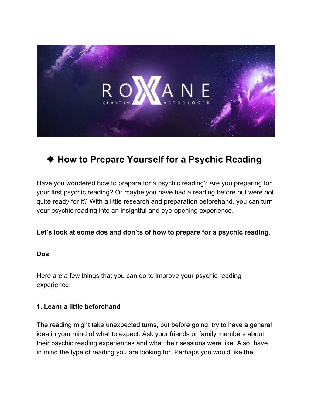how to prepare yourself for a psychic reading