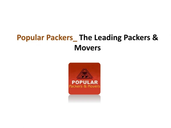 Popular Packers - The Leading Packers & Movers