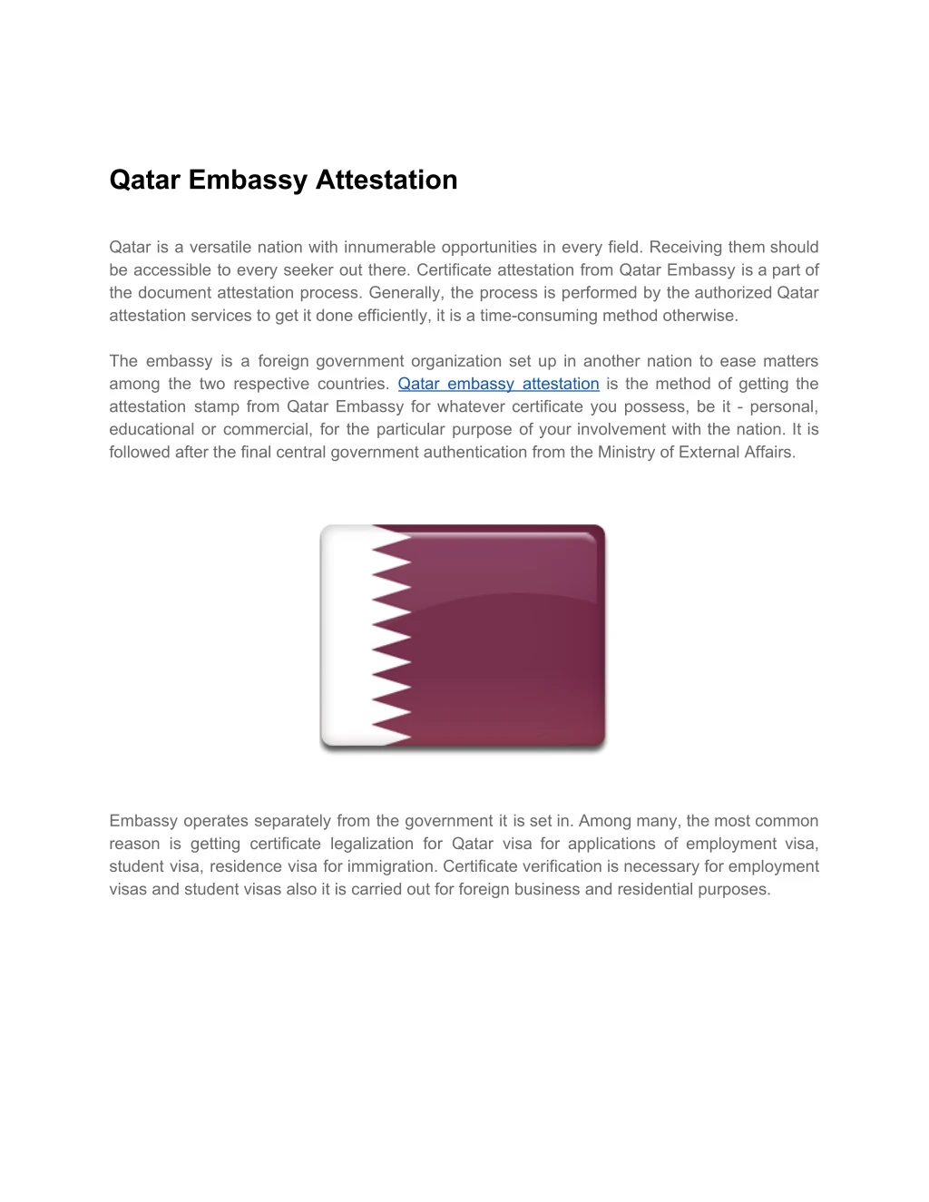 qatar embassy attestation