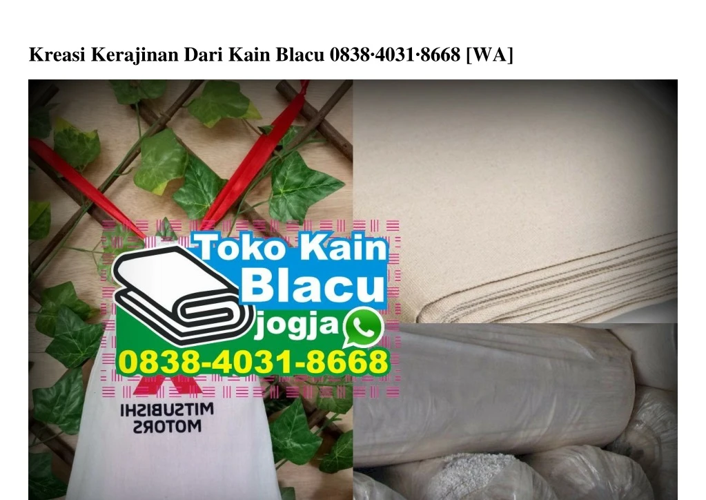 kreasi kerajinan dari kain blacu 0838 4031 8668 wa