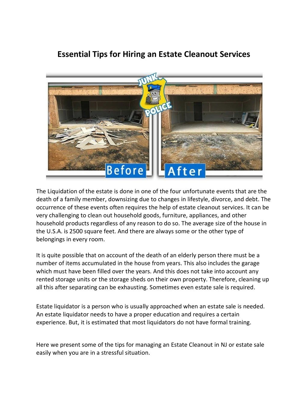essential tips for hiring an estate cleanout