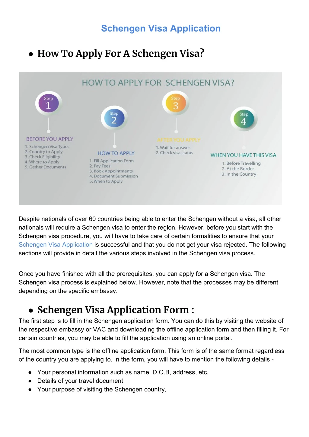 schengen visa application