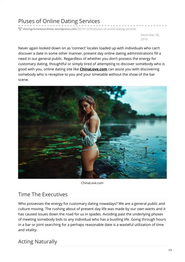 pluses of online dating services