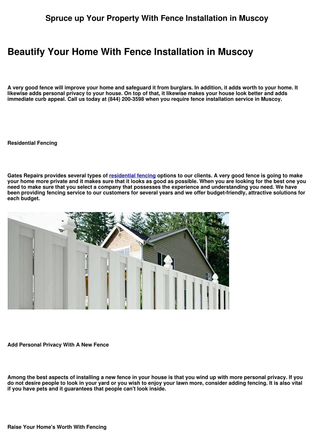 spruce up your property with fence installation