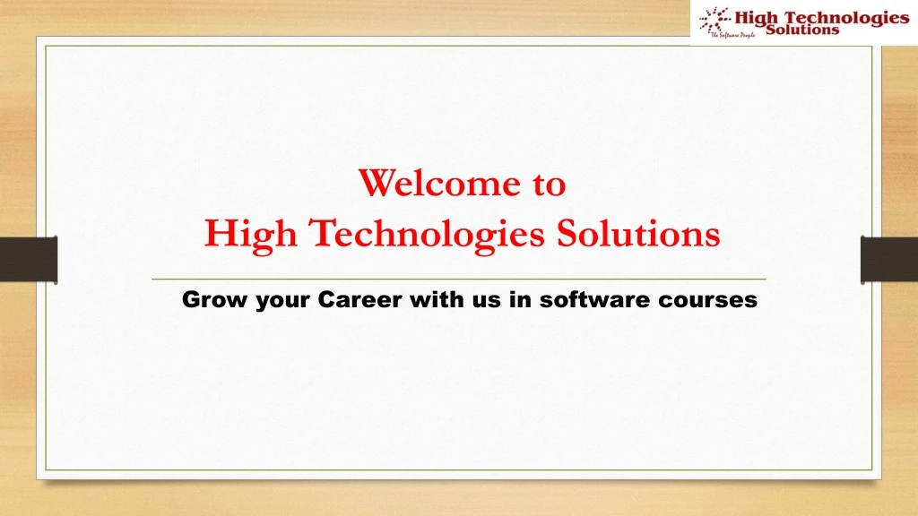 welcome to high technologies solutions