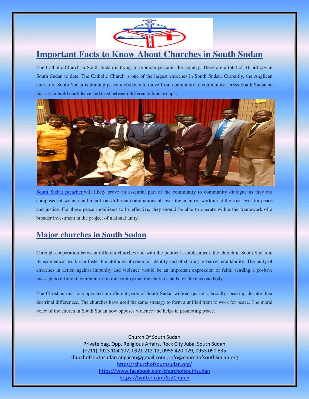 important facts to know about churches in south