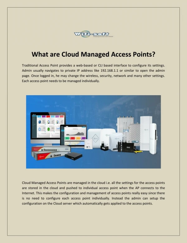 What are Cloud Managed Access Points?