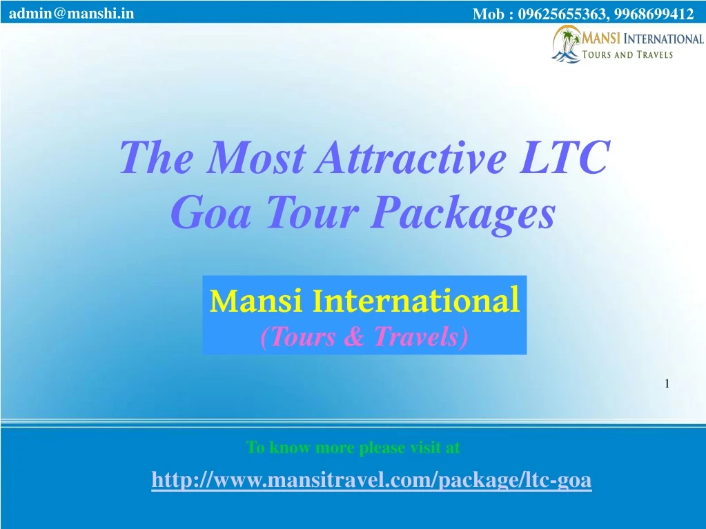 the most attractive ltc goa tour packages