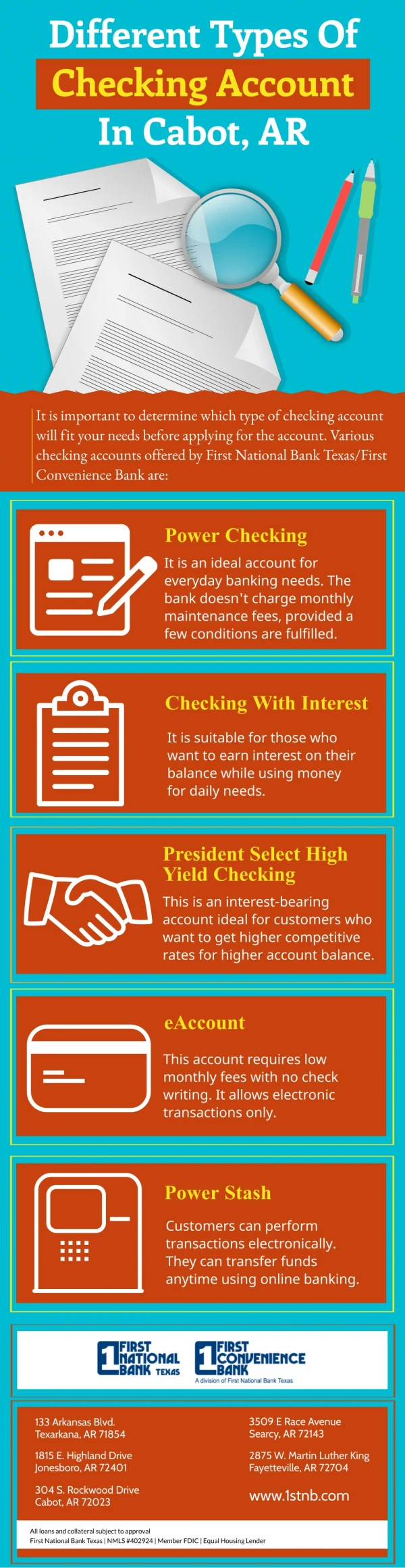 different types of checking account in cabot ar