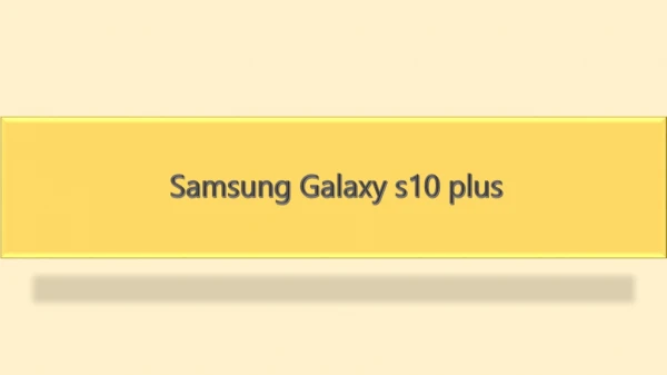samsung galaxy s10 plus