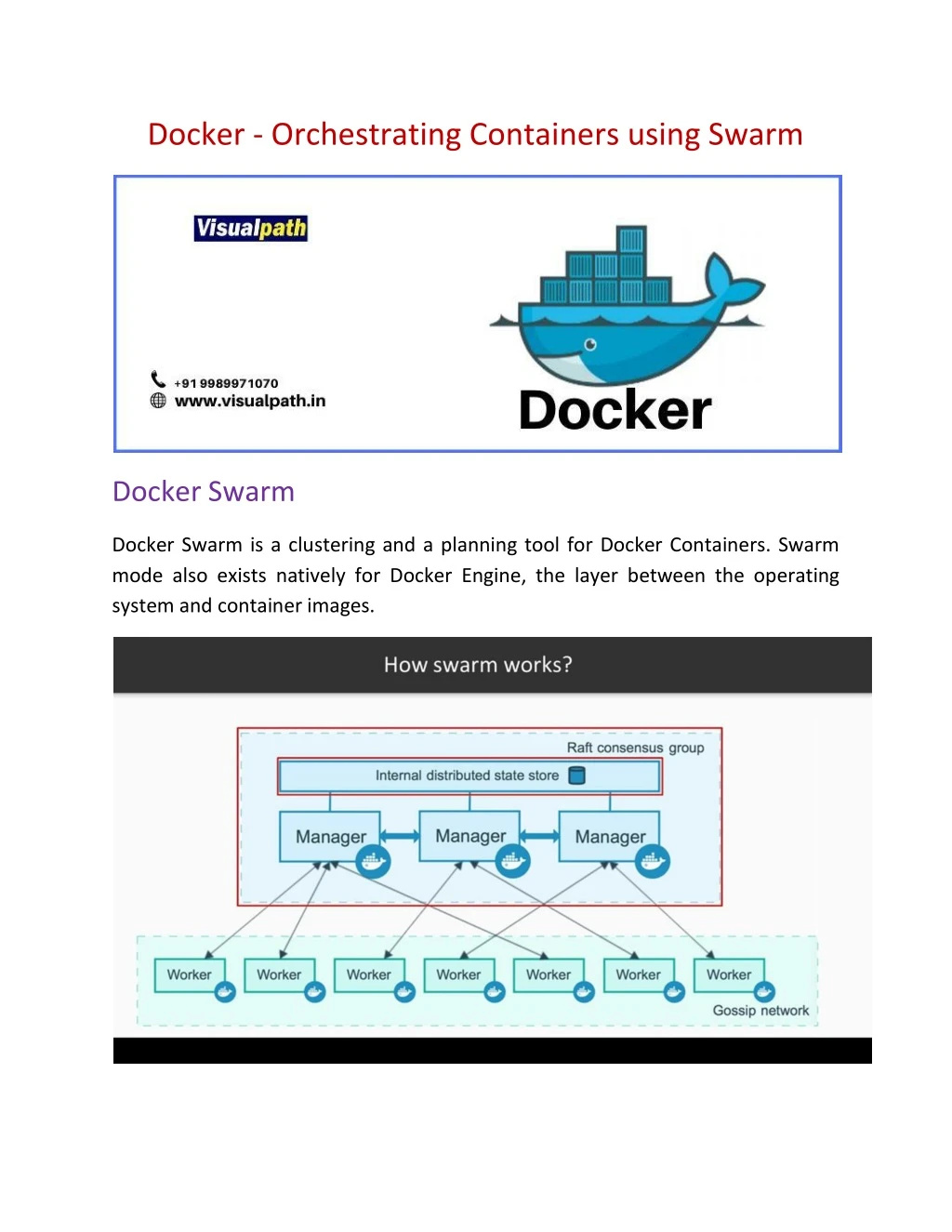 docker orchestrating containers using swarm