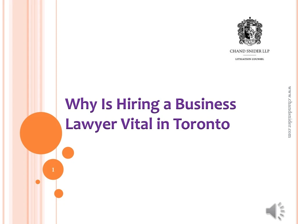 why is hiring a business lawyer vital in toronto