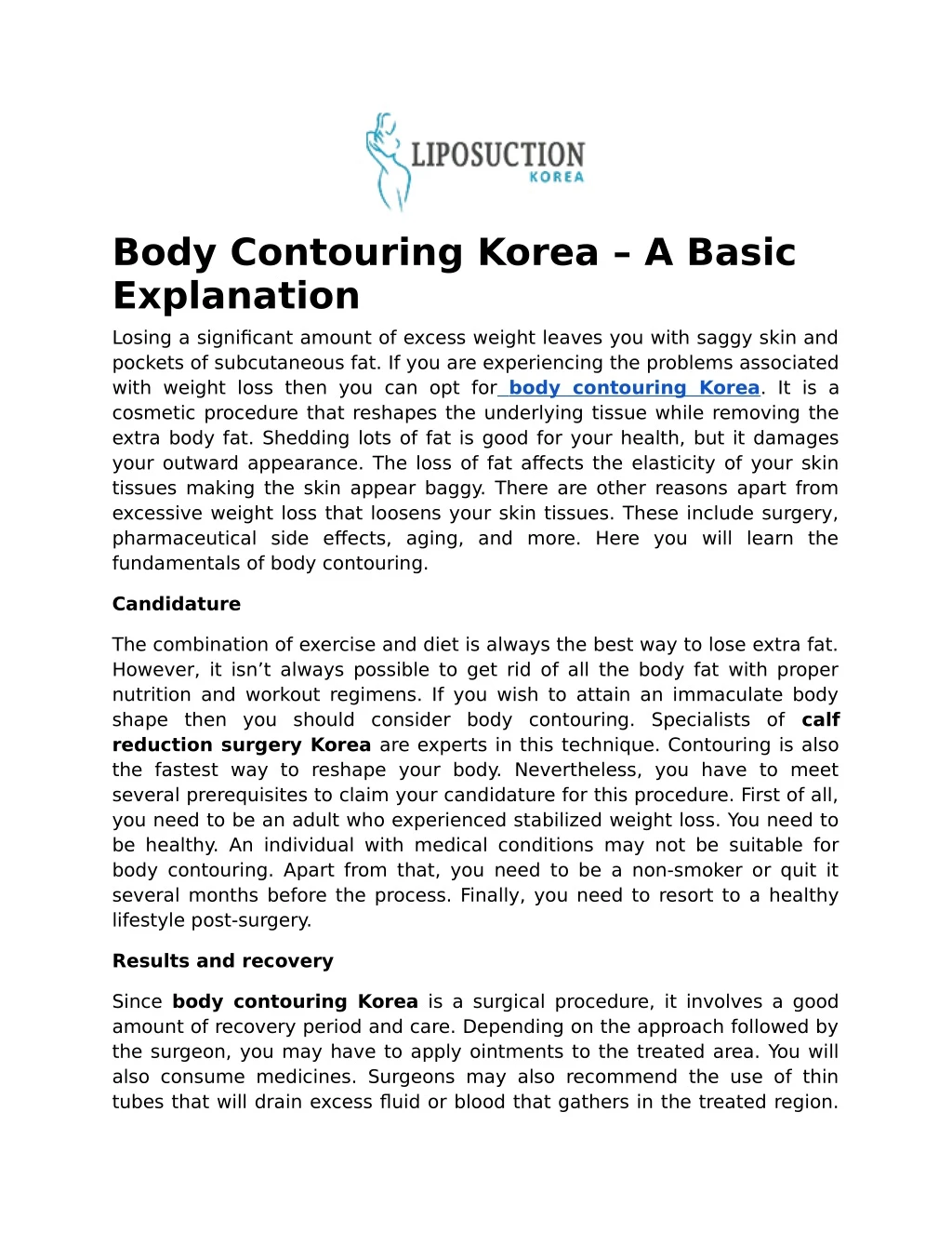 body contouring korea a basic explanation