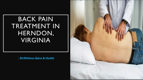 Back pain treatment in herndon, virginia