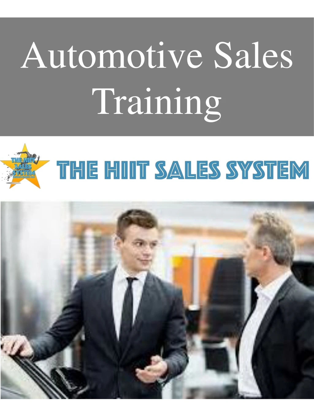 automotive sales training