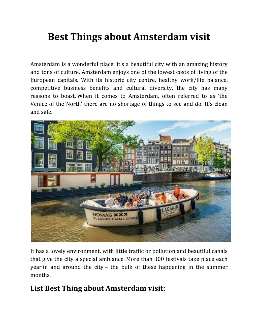best things about amsterdam visit