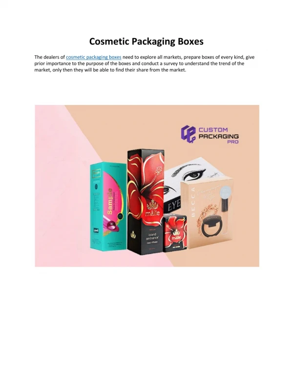 cosmetic packaging boxes