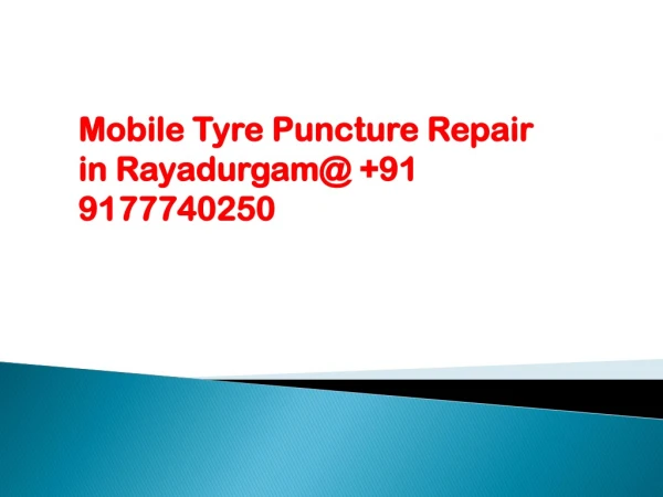 Mobile Tyre Puncture Repair in Rayadurgam