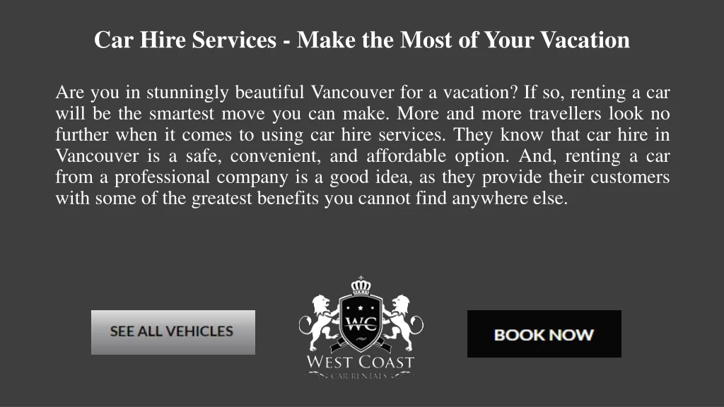 car hire services make the most of your vacation