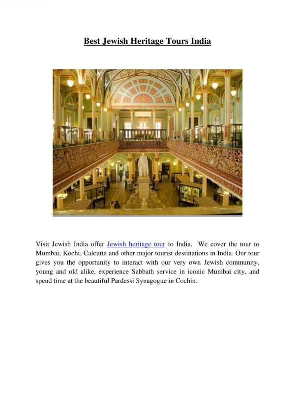 Visit Jewish India-Jewish Heritage Tours Kerala